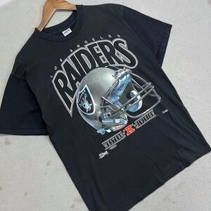 Vintage 1991 Los Angeles‎ Raiders T-Shirt Salem Sportswear Mens L Black NFL USA